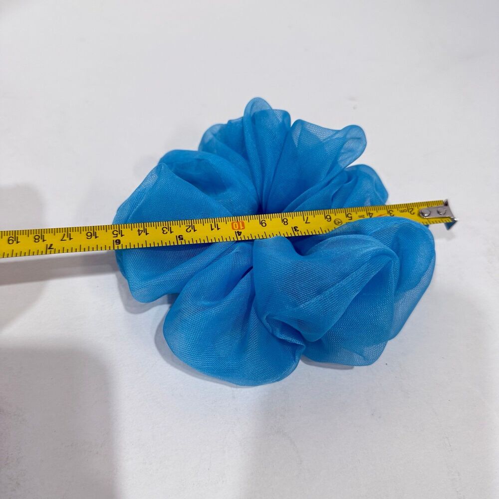 New Women XL Blue Sheer Scrunchie Single Hair Tie XLarge - Picture 4 of 5